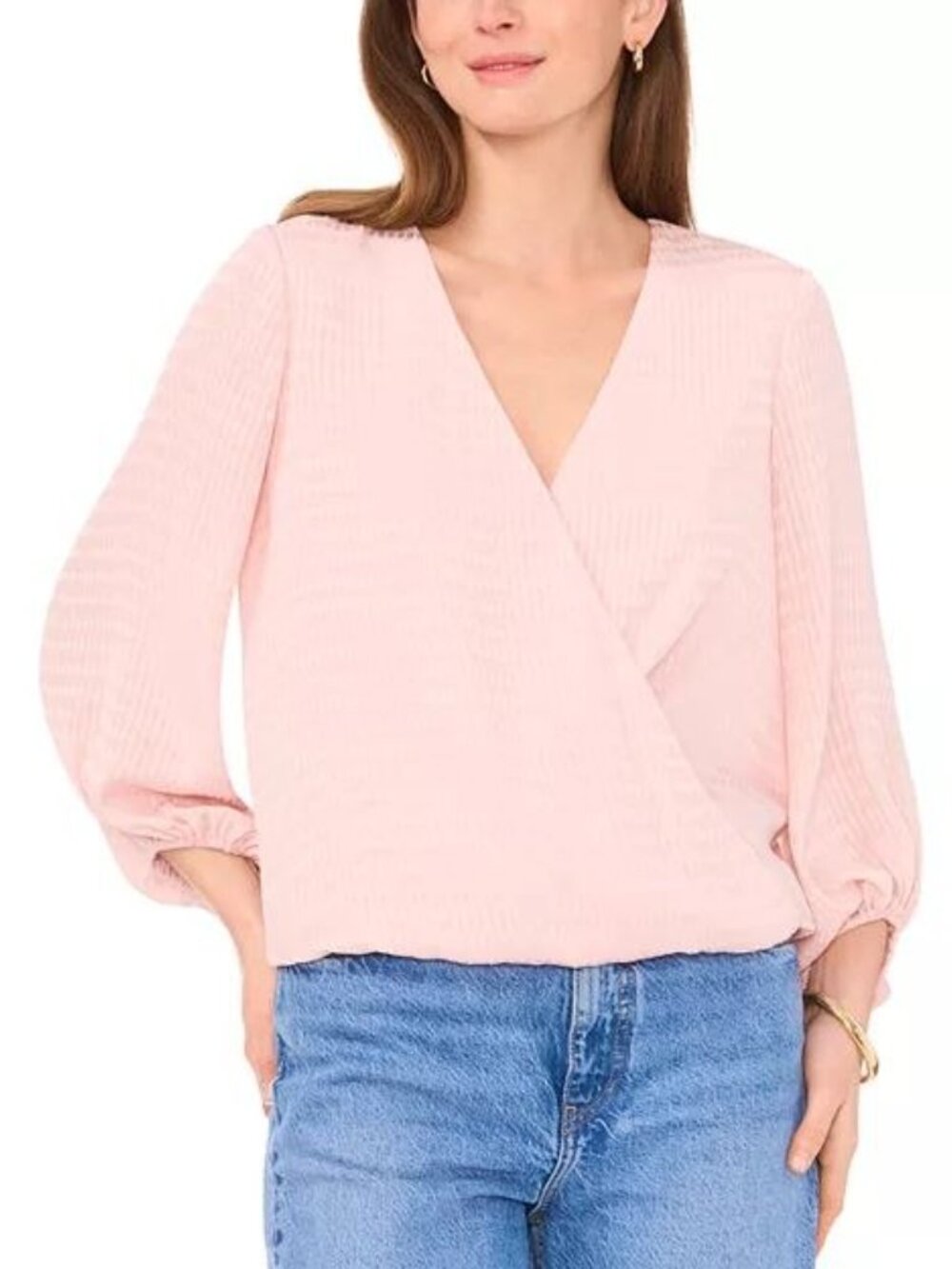 $69 Vince Camuto Crossover Top Sepia Rose Size S